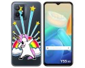 Funda Silicona Transparente para Vivo Y55 5G diseño Unicornio Dibujos