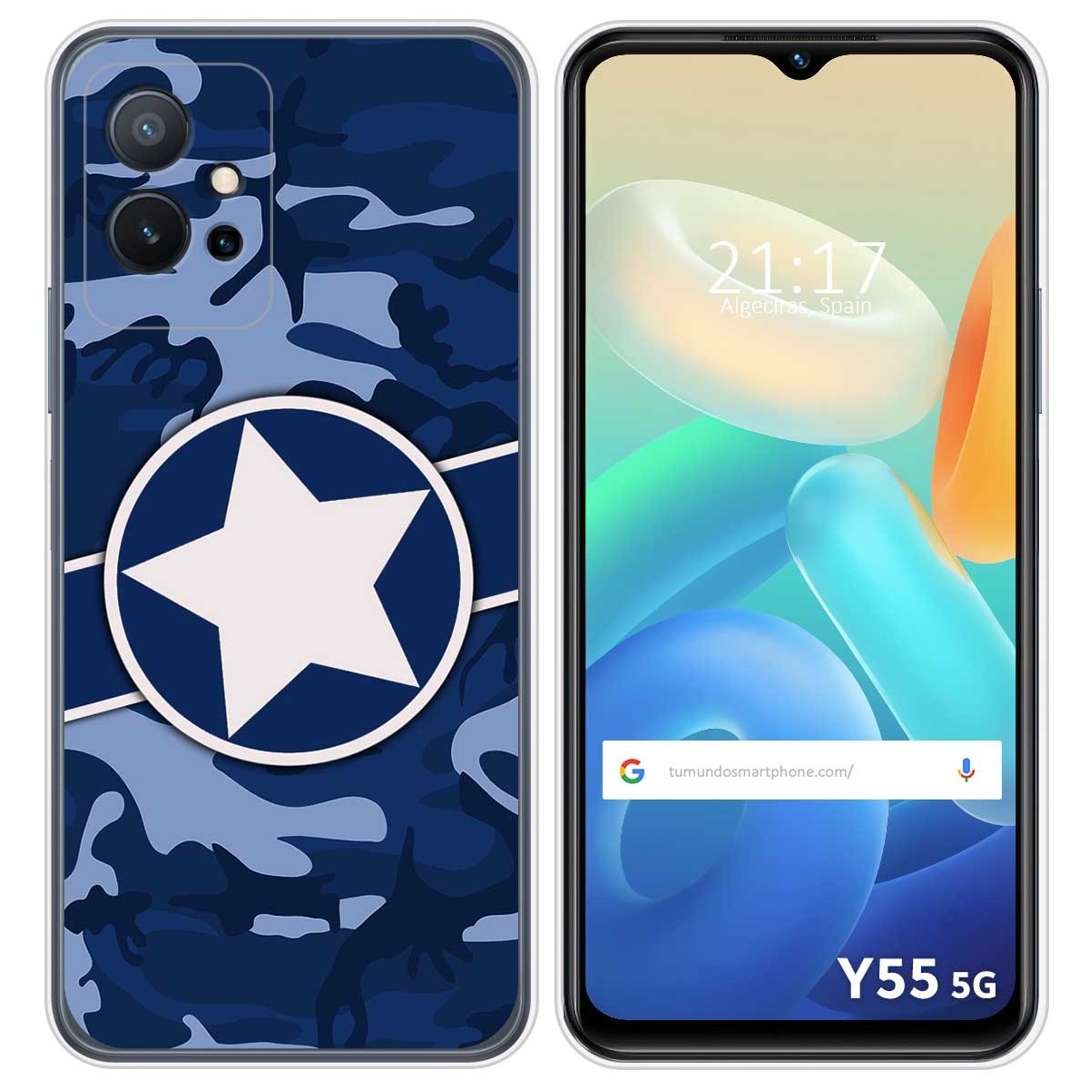 Funda Silicona para Vivo Y55 5G diseño Camuflaje 03 Dibujos