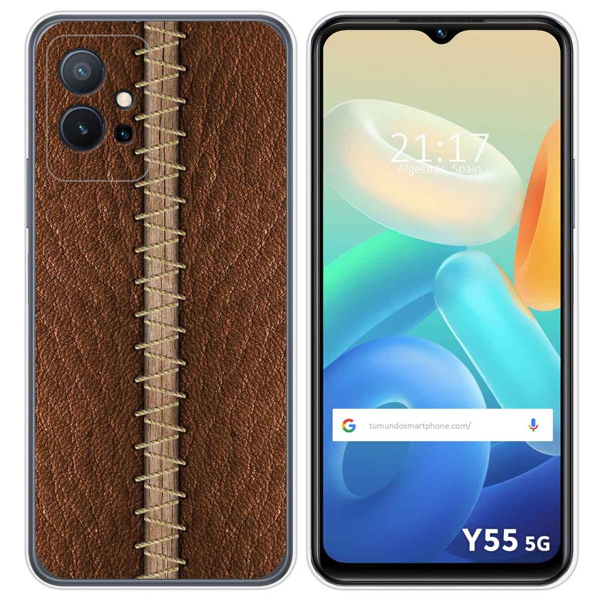 Funda Silicona para Vivo Y55 5G diseño Cuero 01 Dibujos