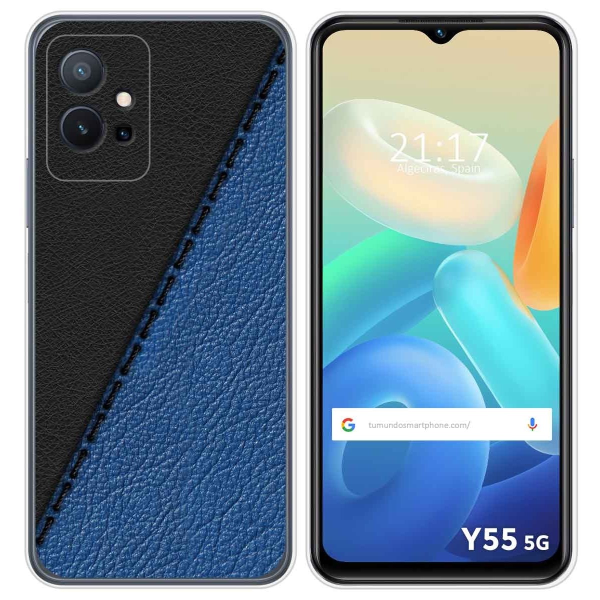 Funda Silicona para Vivo Y55 5G diseño Cuero 02 Dibujos