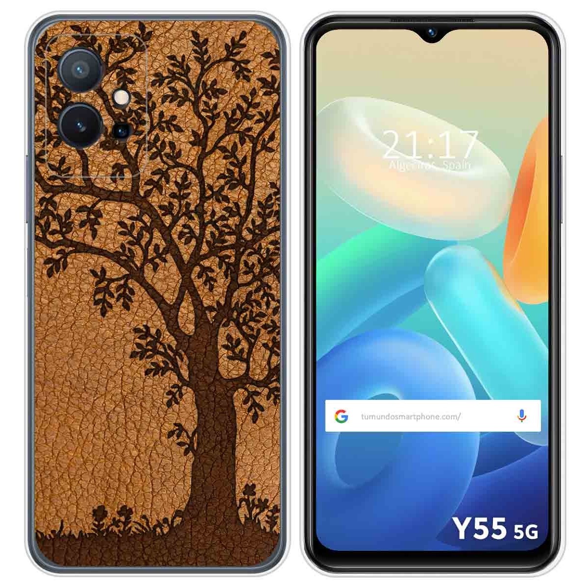 Funda Silicona para Vivo Y55 5G diseño Cuero 03 Dibujos