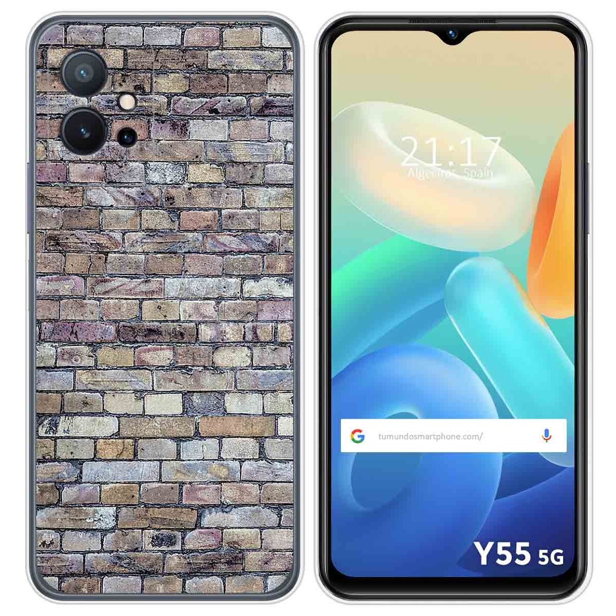 Funda Silicona para Vivo Y55 5G diseño Ladrillo 02 Dibujos