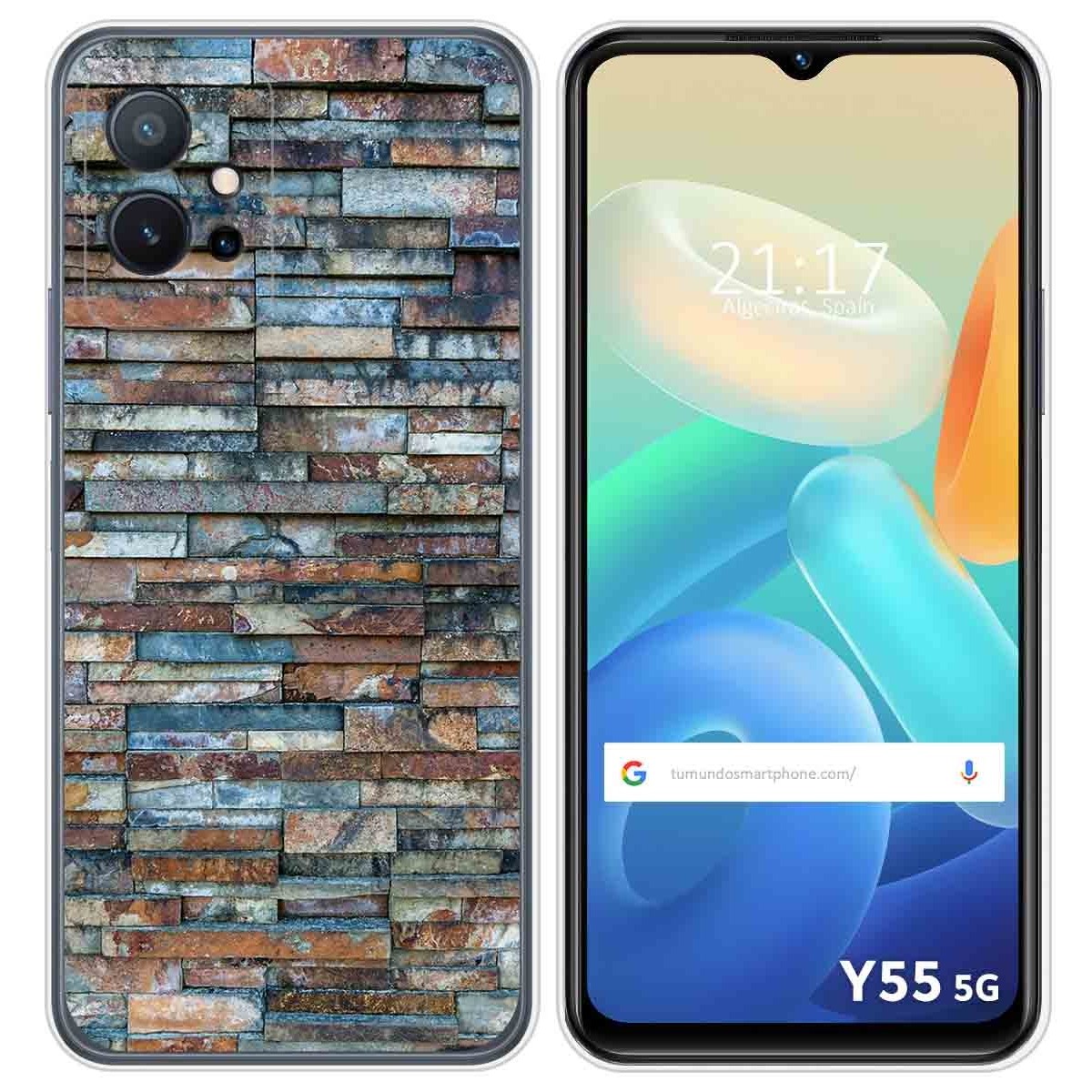 Funda Silicona para Vivo Y55 5G diseño Ladrillo 05 Dibujos