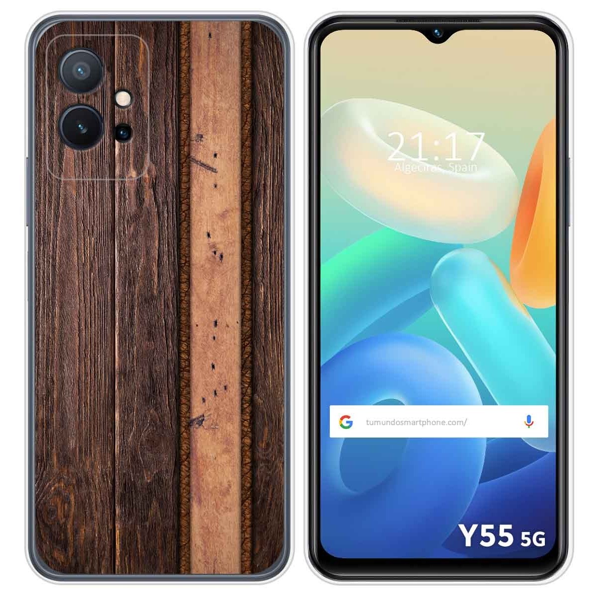 Funda Silicona para Vivo Y55 5G diseño Madera 05 Dibujos