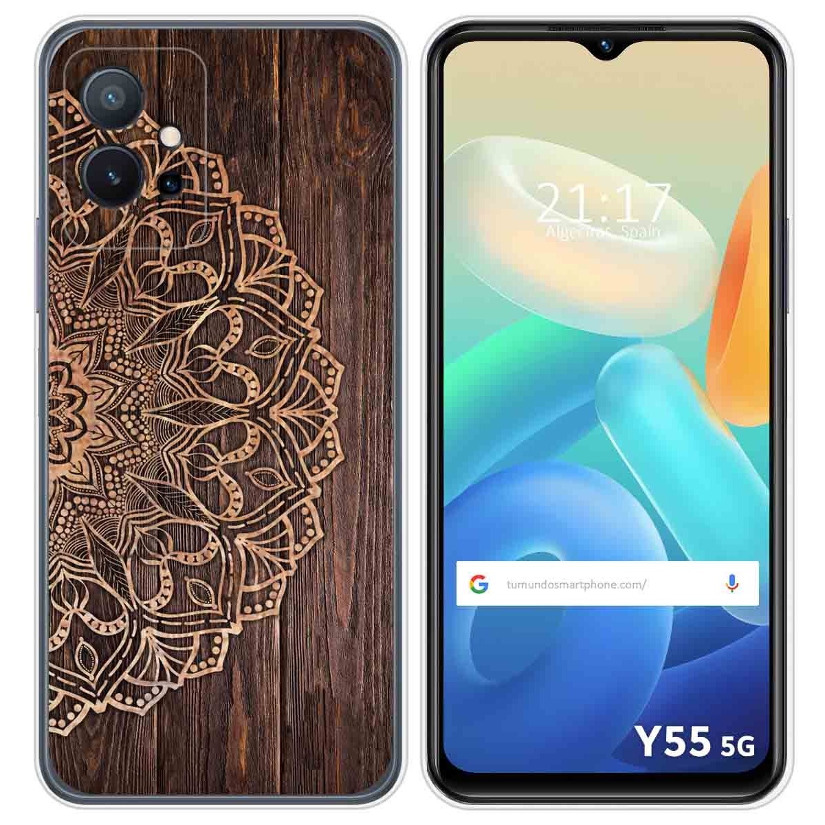 Funda Silicona para Vivo Y55 5G diseño Madera 06 Dibujos