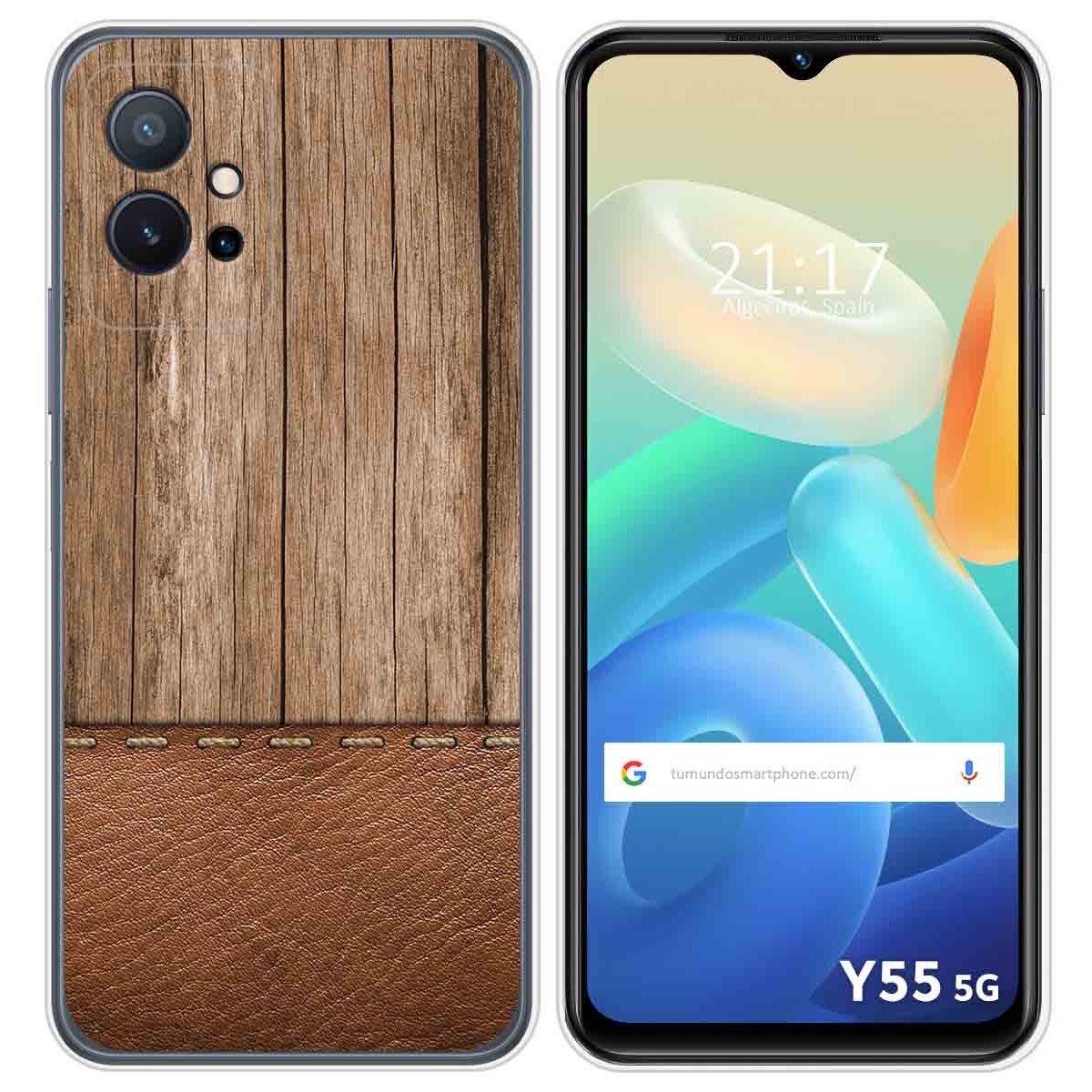Funda Silicona para Vivo Y55 5G diseño Madera 09 Dibujos