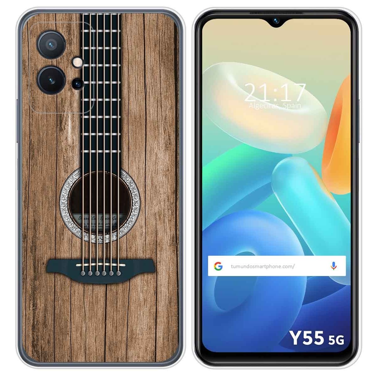 Funda Silicona para Vivo Y55 5G diseño Madera 11 Dibujos