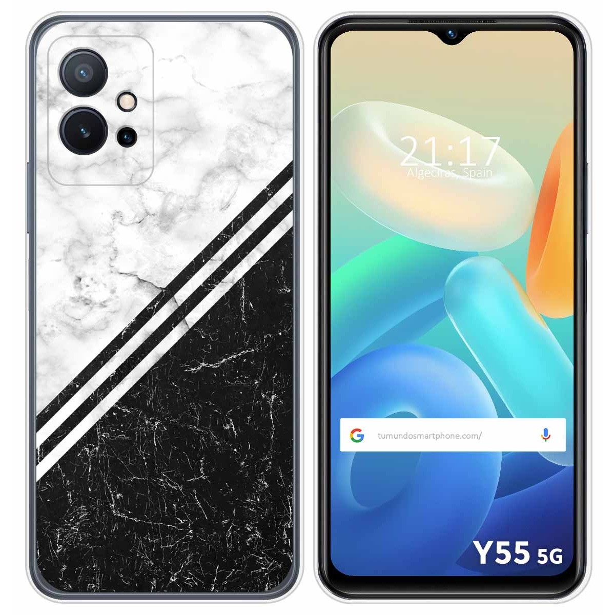 Funda Silicona para Vivo Y55 5G diseño Mármol 01 Dibujos