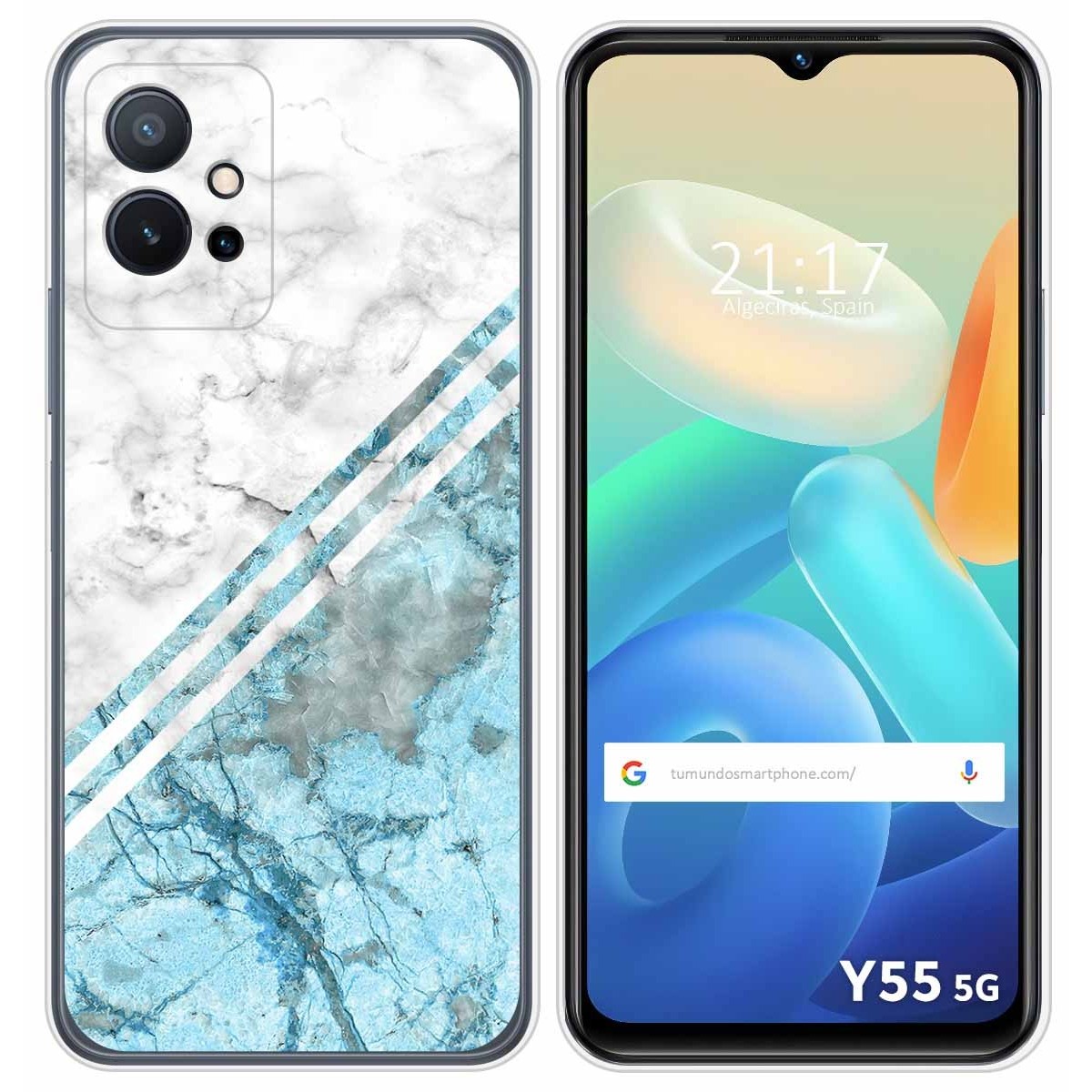 Funda Silicona para Vivo Y55 5G diseño Mármol 02 Dibujos