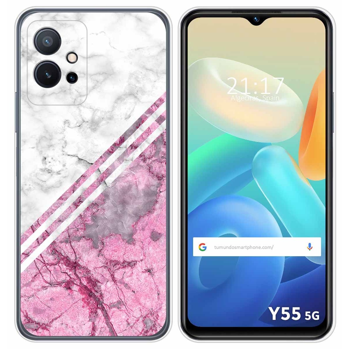 Funda Silicona para Vivo Y55 5G diseño Mármol 03 Dibujos