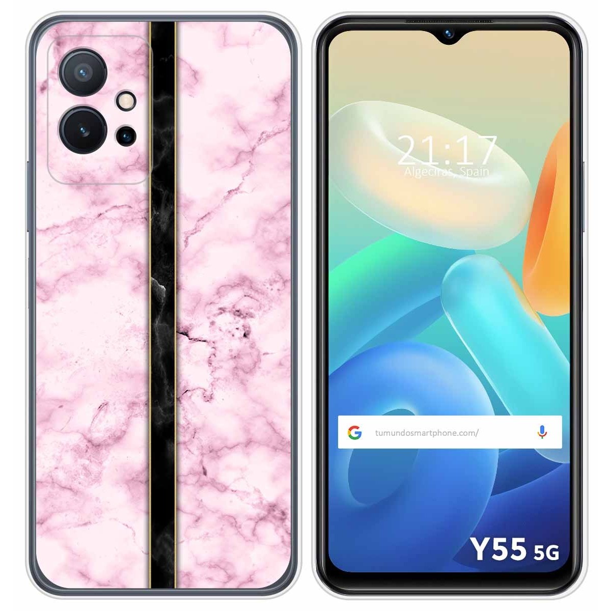 Funda Silicona para Vivo Y55 5G diseño Mármol 04 Dibujos