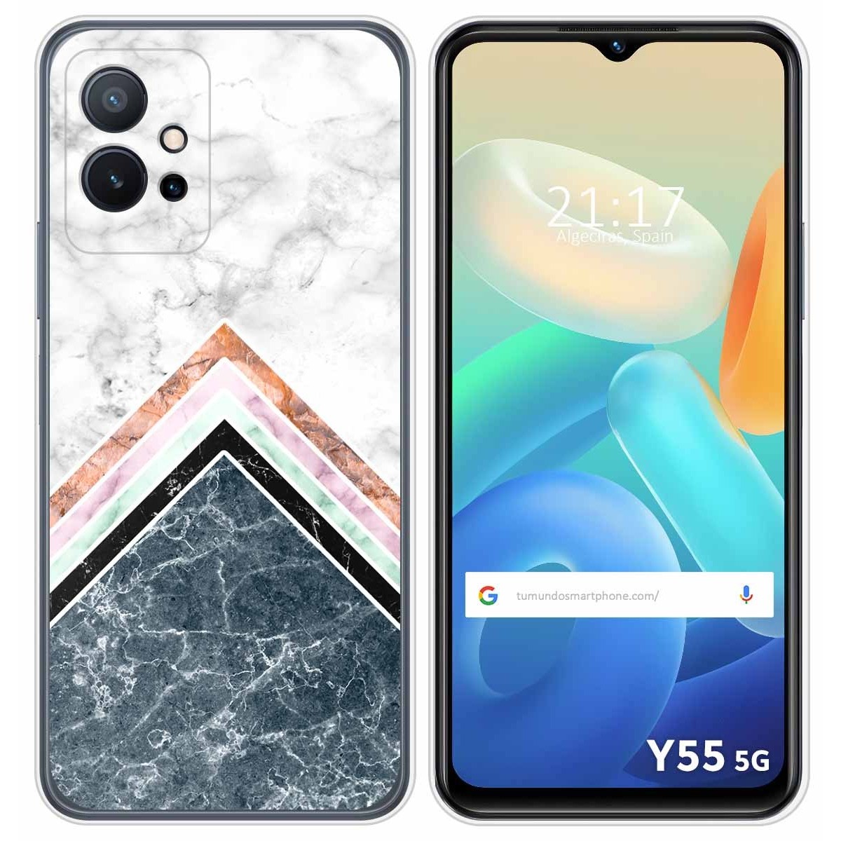 Funda Silicona para Vivo Y55 5G diseño Mármol 05 Dibujos