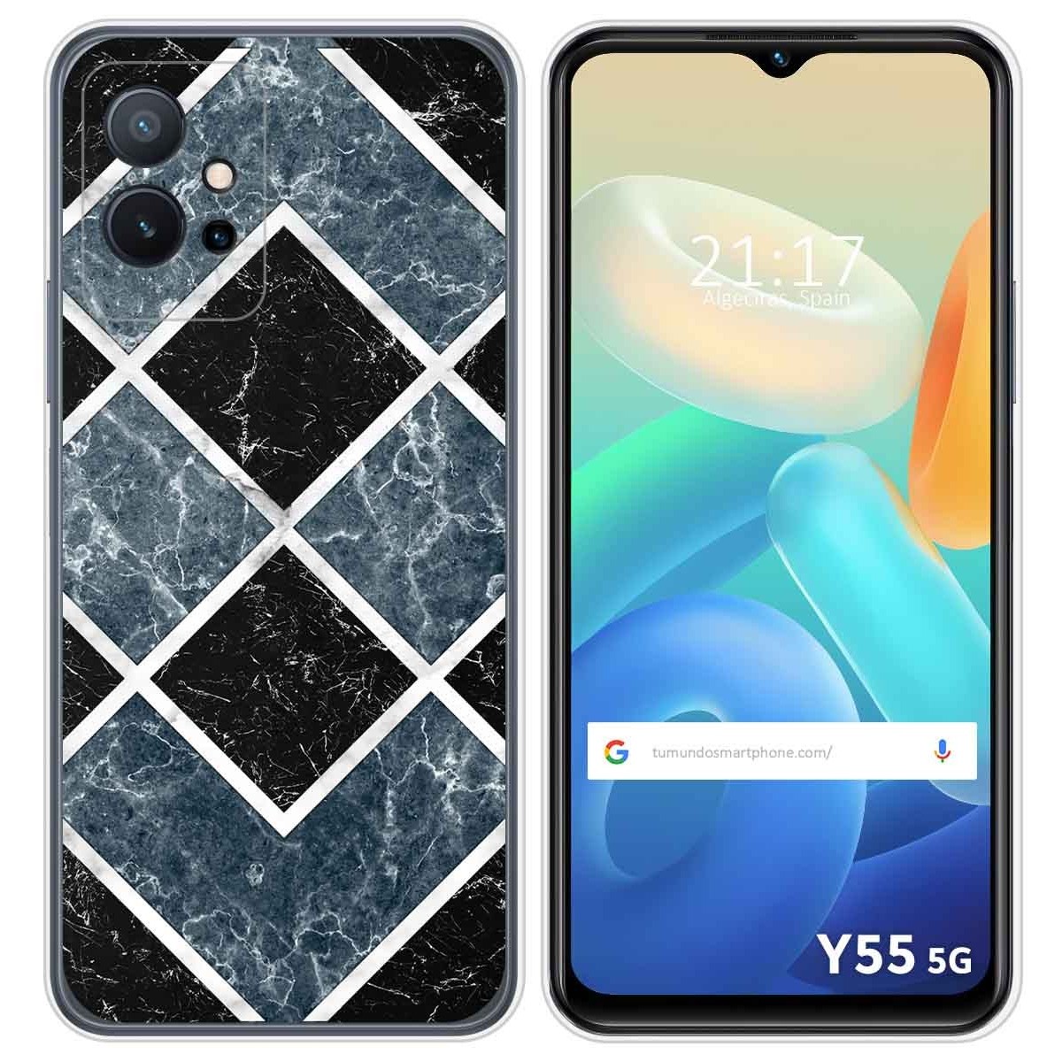 Funda Silicona para Vivo Y55 5G diseño Mármol 06 Dibujos