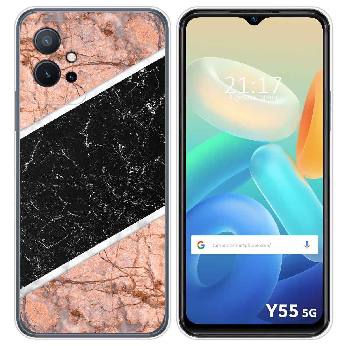 Funda Silicona para Vivo Y55 5G diseño Mármol 07 Dibujos