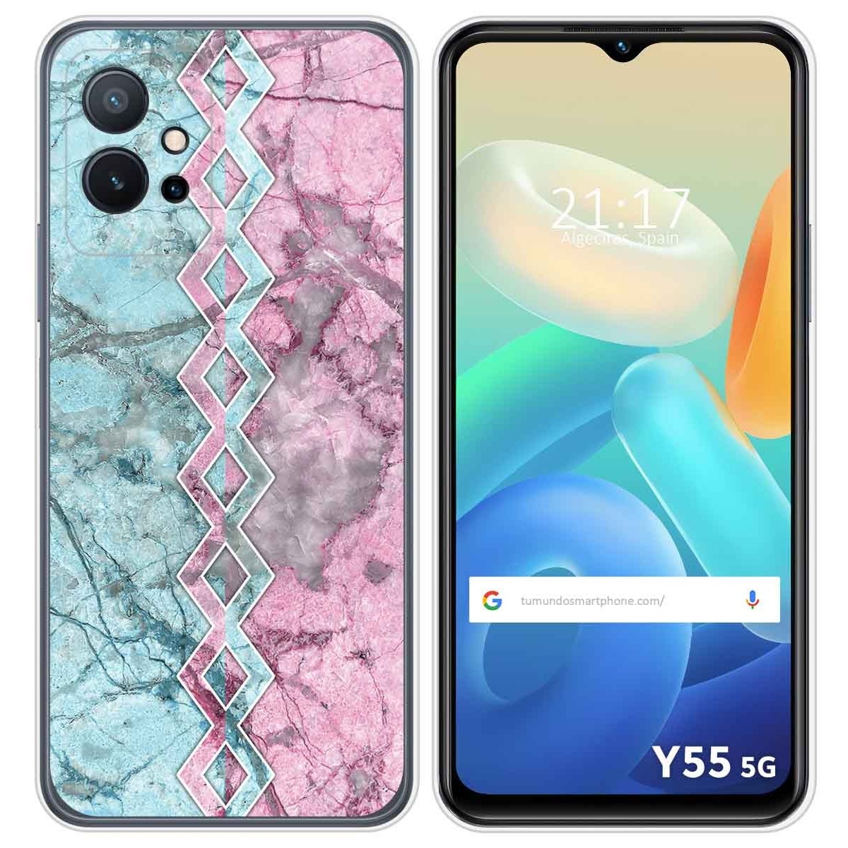 Funda Silicona para Vivo Y55 5G diseño Mármol 08 Dibujos
