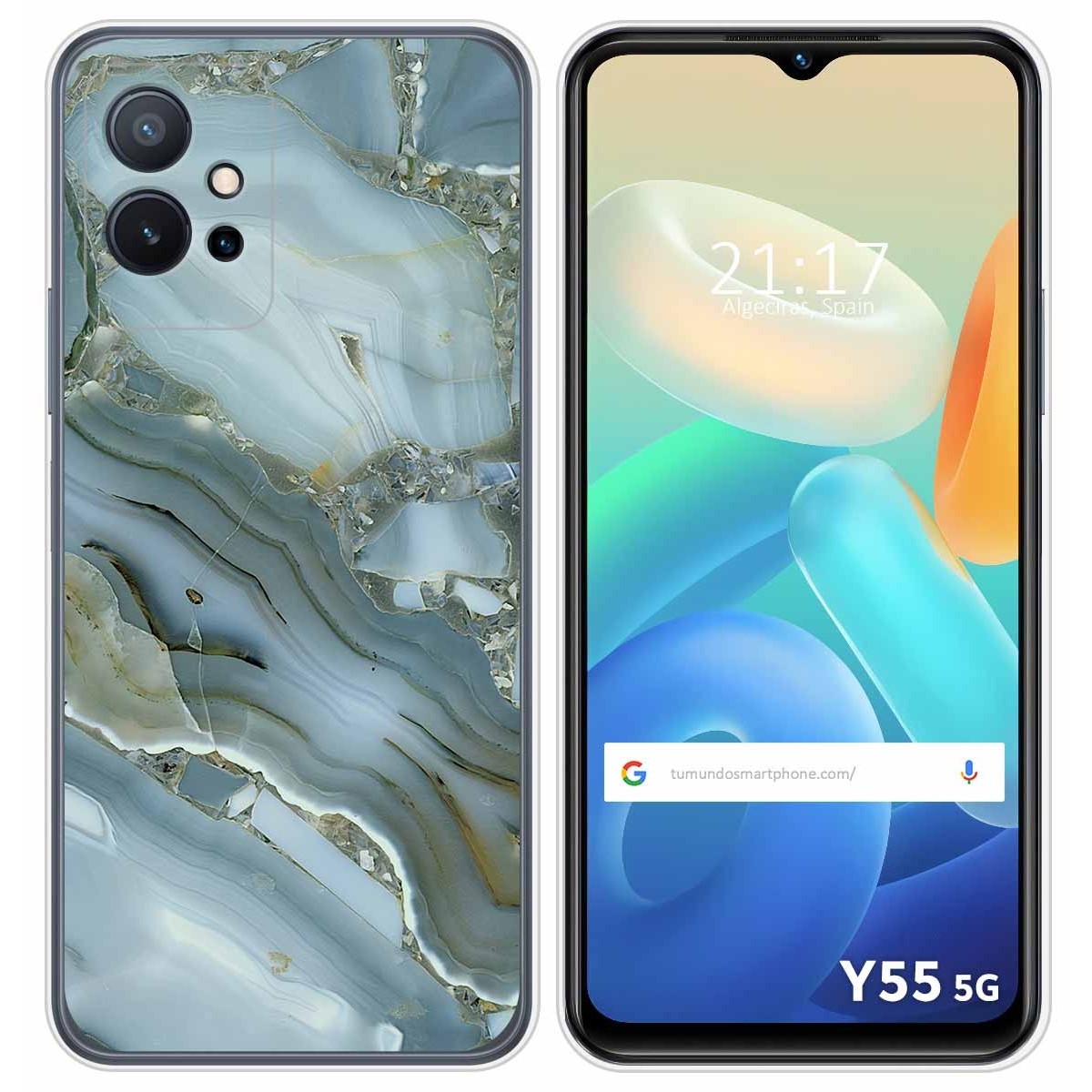 Funda Silicona para Vivo Y55 5G diseño Mármol 09 Dibujos