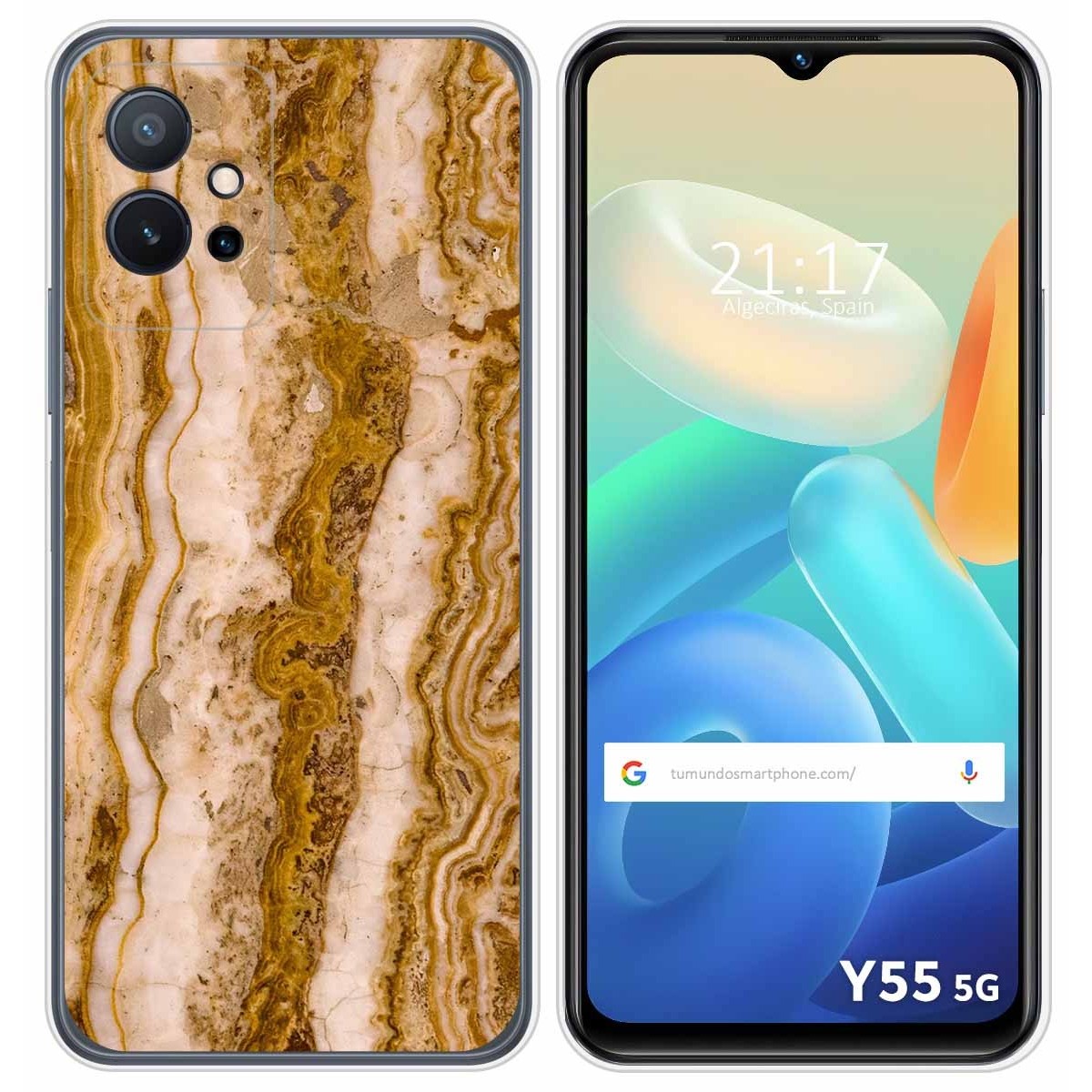 Funda Silicona para Vivo Y55 5G diseño Mármol 10 Dibujos