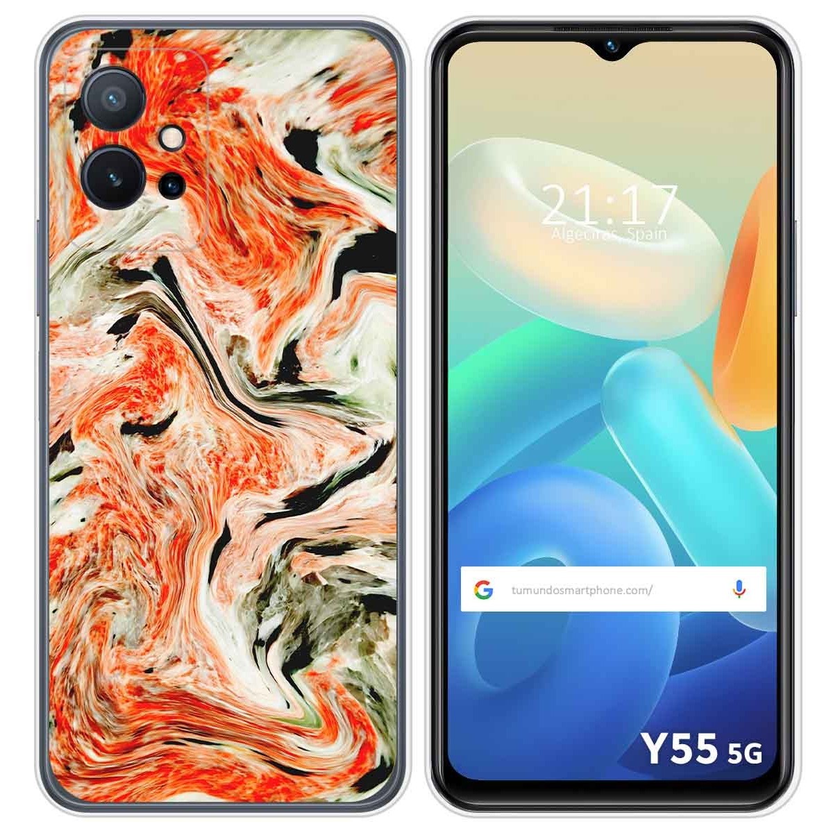 Funda Silicona para Vivo Y55 5G diseño Mármol 12 Dibujos
