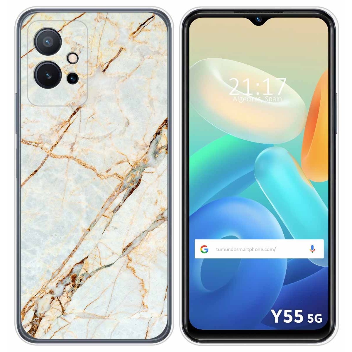 Funda Silicona para Vivo Y55 5G diseño Mármol 13 Dibujos