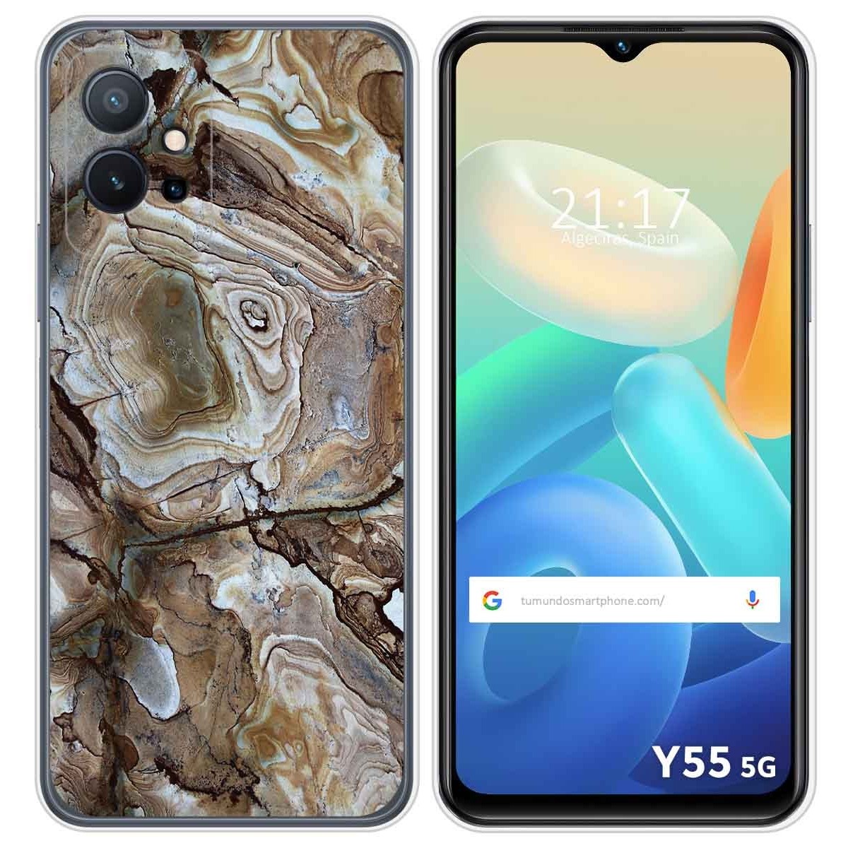 Funda Silicona para Vivo Y55 5G diseño Mármol 14 Dibujos