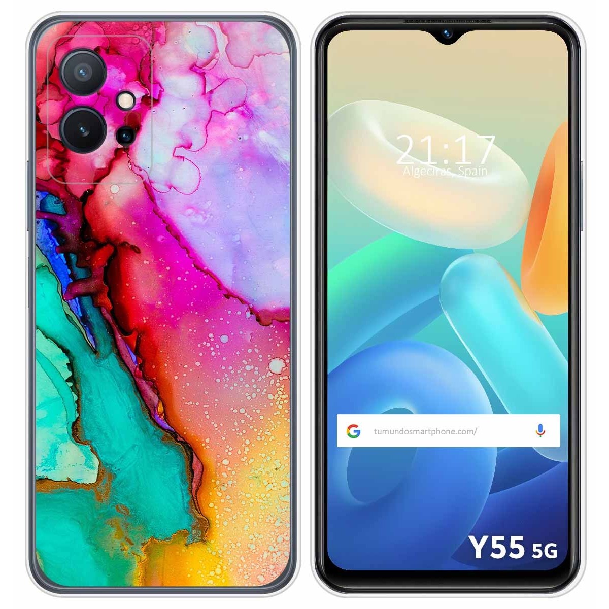 Funda Silicona para Vivo Y55 5G diseño Mármol 15 Dibujos