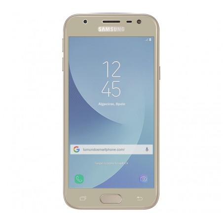 Protector Cristal Templado Frontal Completo 5D Curvo Dorado para Samsung Galaxy J3 (2017) Vidrio
