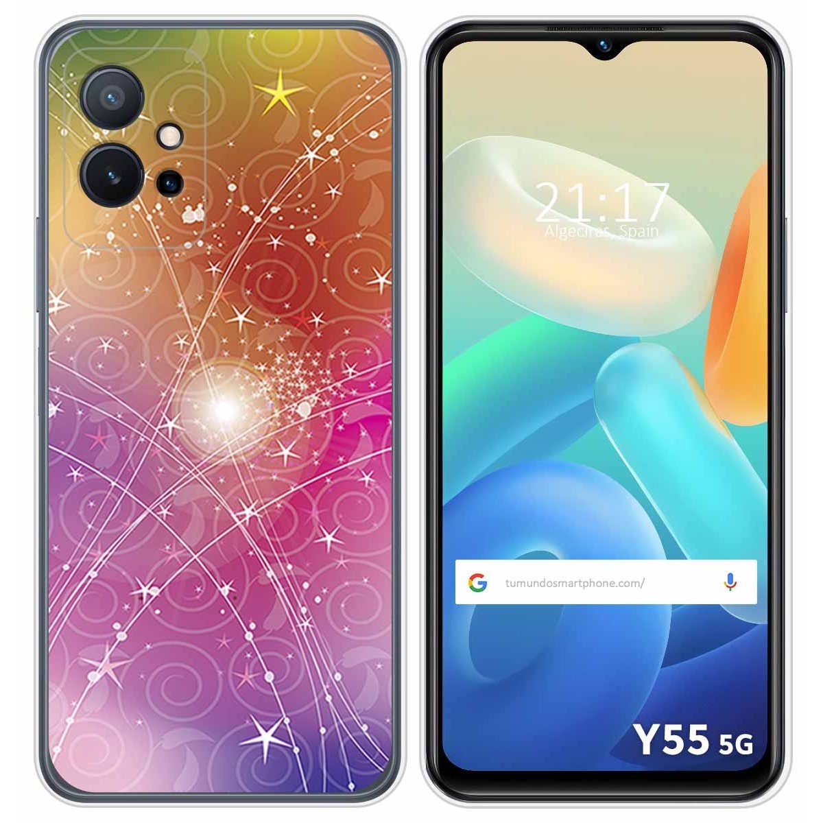  Funda para VIVO Y55S 5G, funda protectora de cuero brillante  para teléfono y correa para el cuello, para VIVO Y55S 5G, funda hecha a  mano para teléfono celular (# 36) 
