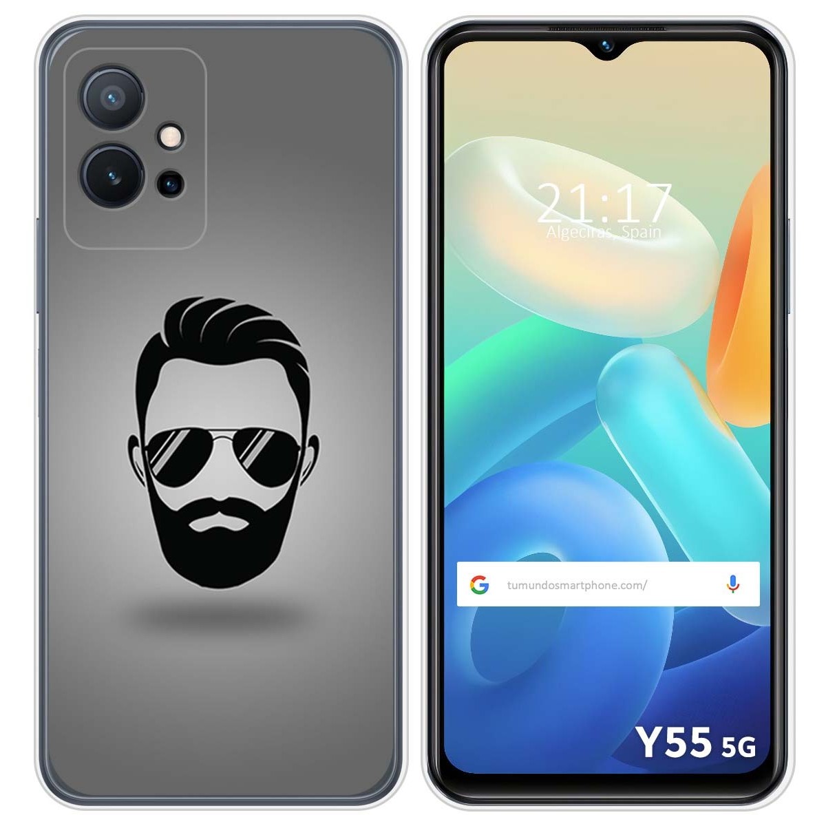 Funda Silicona para Vivo Y55 5G diseño Barba Dibujos