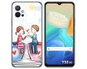 Funda Silicona para Vivo Y55 5G diseño Café Dibujos