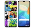 Funda Silicona para Vivo Y55 5G diseño Comic Dibujos