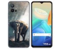 Funda Silicona para Vivo Y55 5G diseño Elefante Dibujos