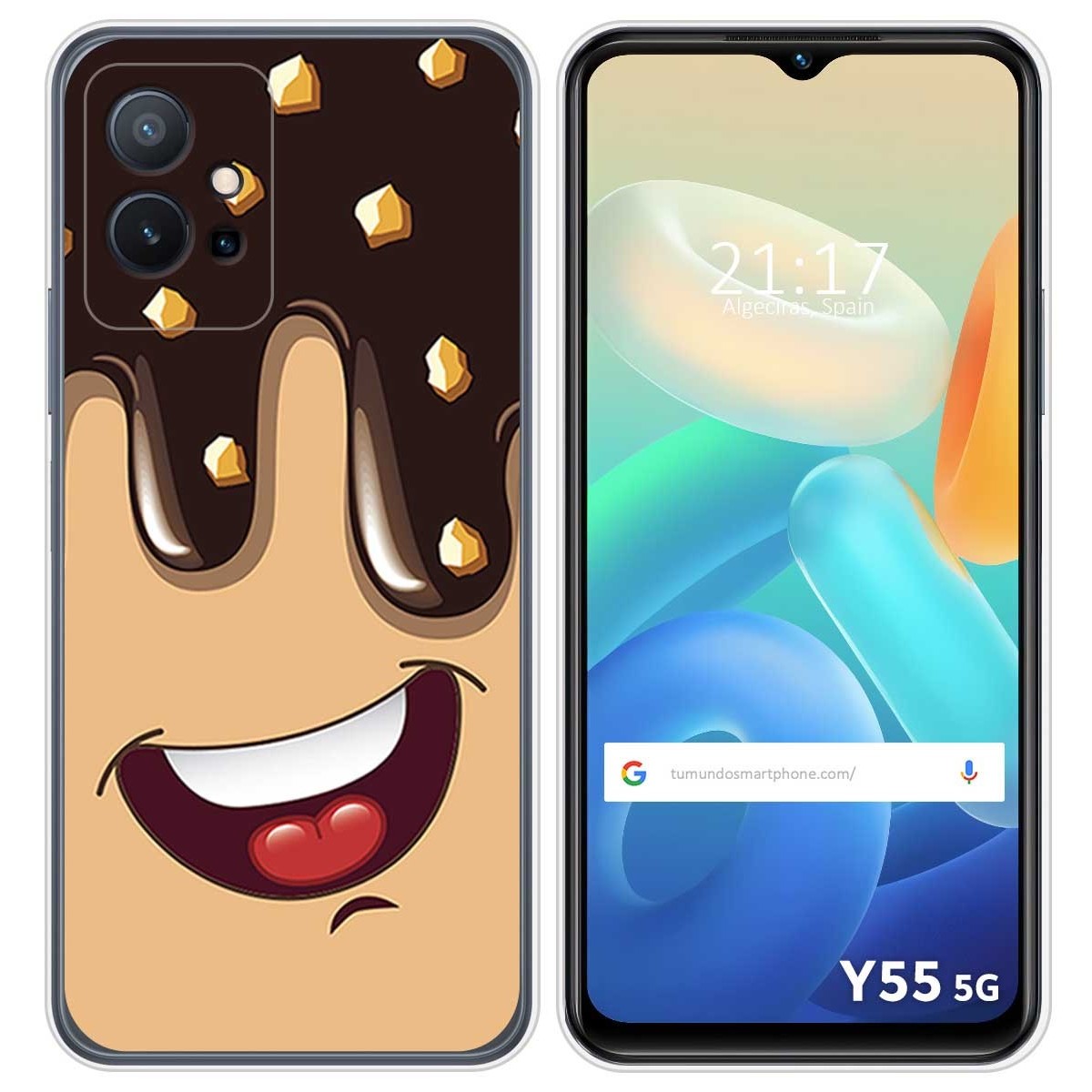 Funda Silicona para Vivo Y55 5G diseño Helado Chocolate Dibujos