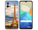 Funda Silicona para Vivo Y55 5G diseño Paris Dibujos
