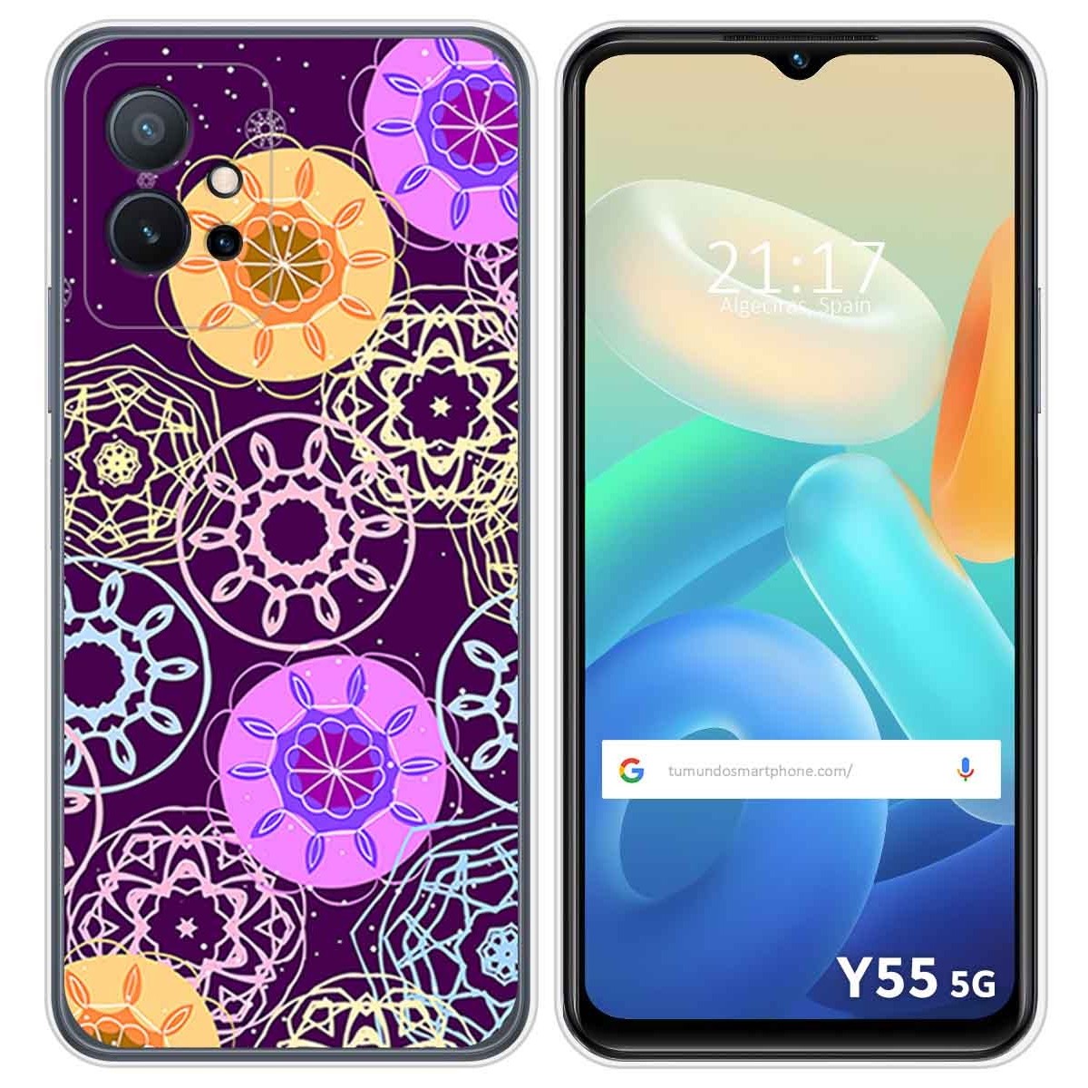 Funda Silicona para Vivo Y55 5G diseño Radial Dibujos