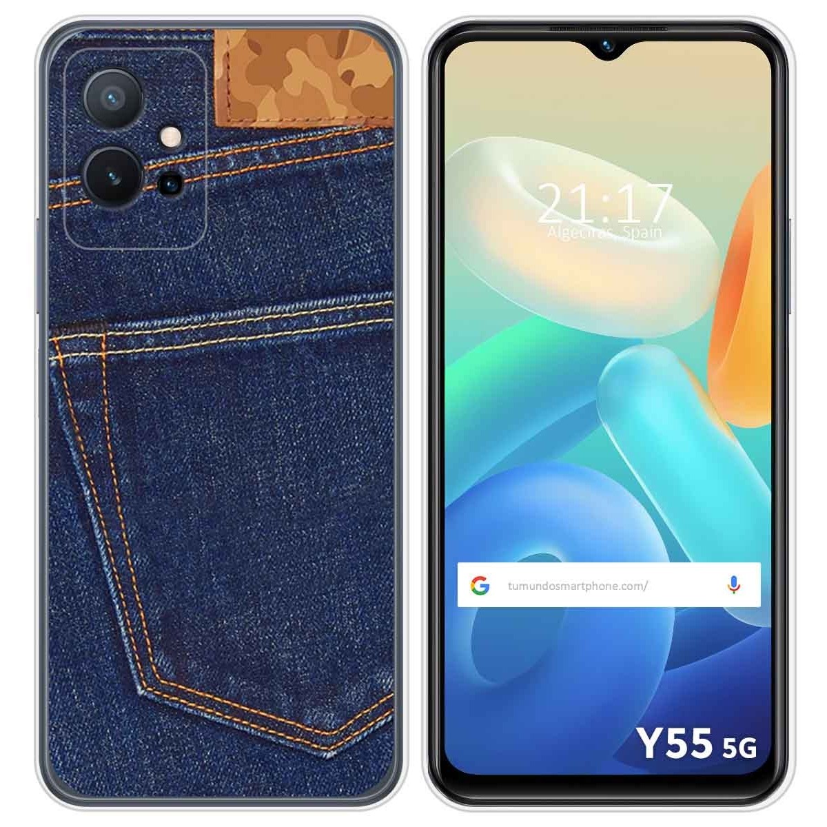 Funda Silicona para Vivo Y55 5G diseño Vaquero Dibujos