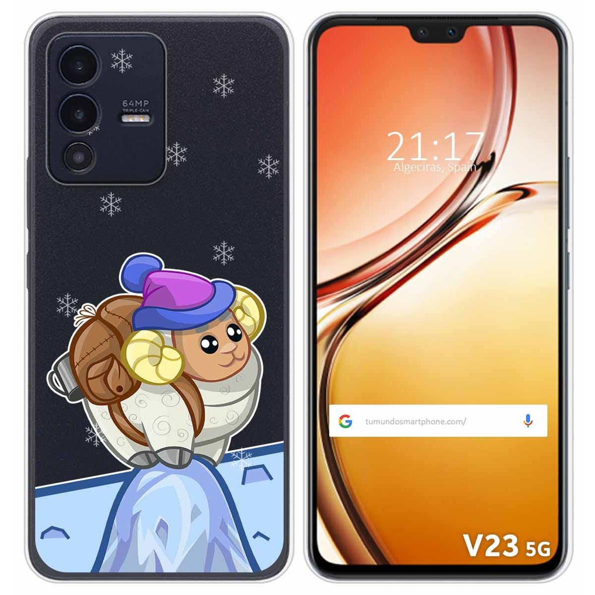 Funda Silicona Transparente para Vivo V23 5G diseño Cabra Dibujos