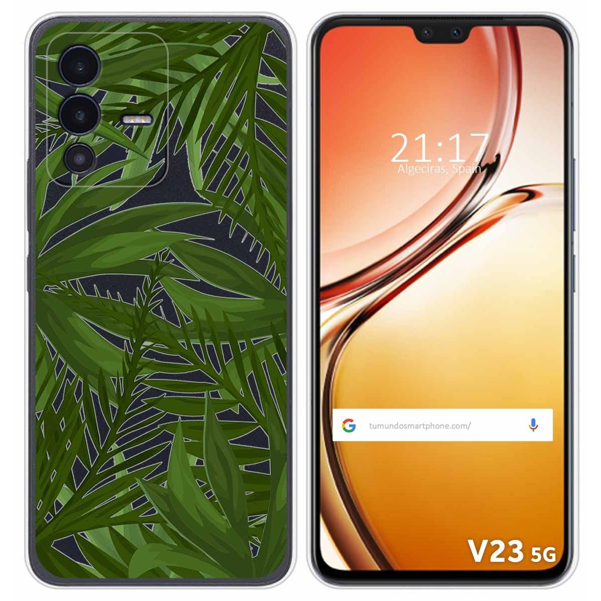 Funda Silicona Transparente para Vivo V23 5G diseño Jungla Dibujos
