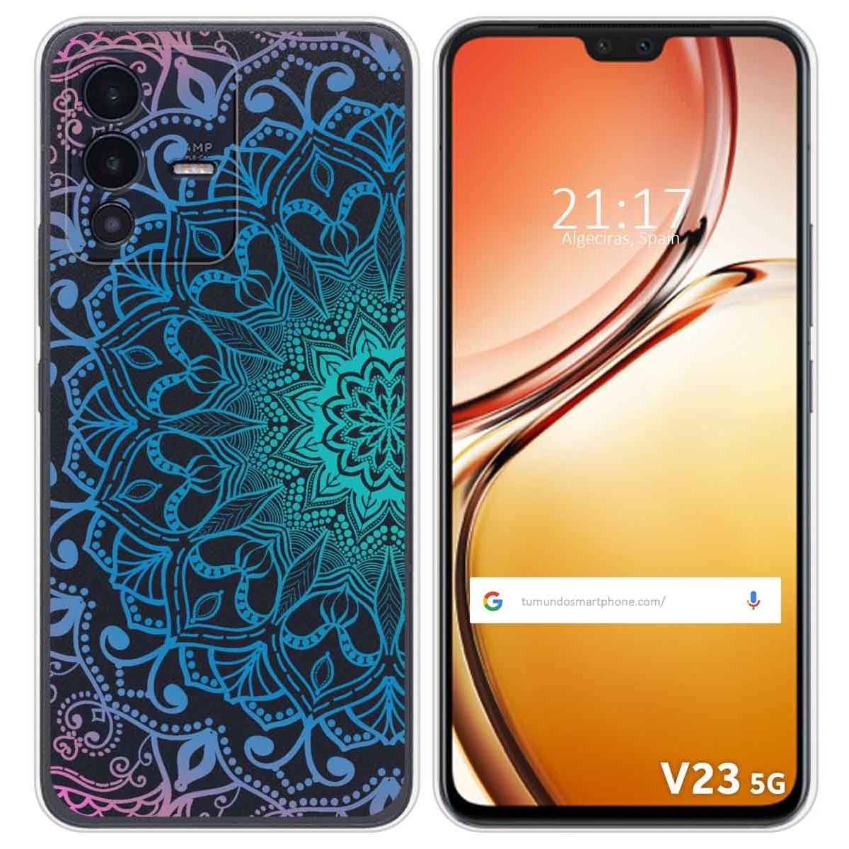 Funda Silicona Transparente para Vivo V23 5G diseño Mandala Dibujos