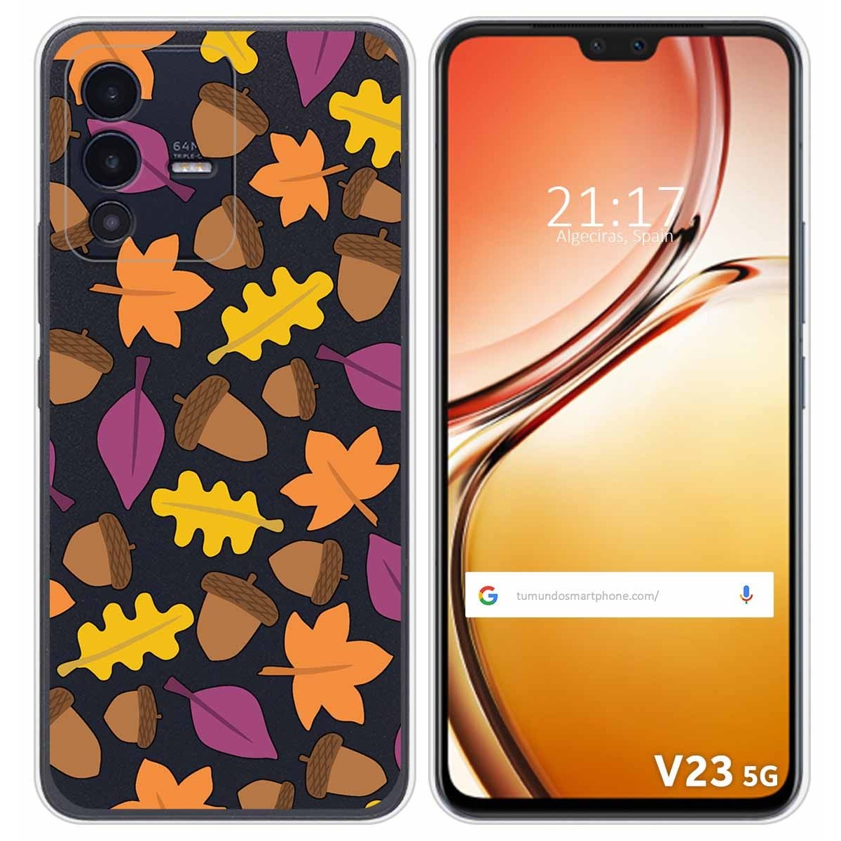 Funda Silicona Transparente para Vivo V23 5G diseño Otoño Dibujos