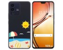 Funda Silicona Transparente para Vivo V23 5G diseño Playa Dibujos