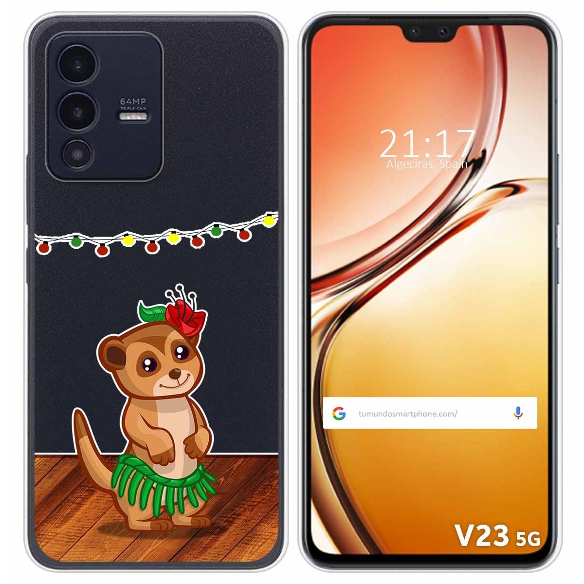 Funda Silicona Transparente para Vivo V23 5G diseño Suricata Dibujos