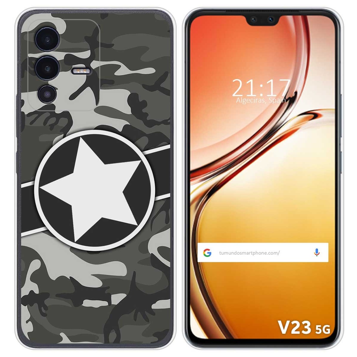 Funda Silicona para Vivo V23 5G diseño Camuflaje 02 Dibujos