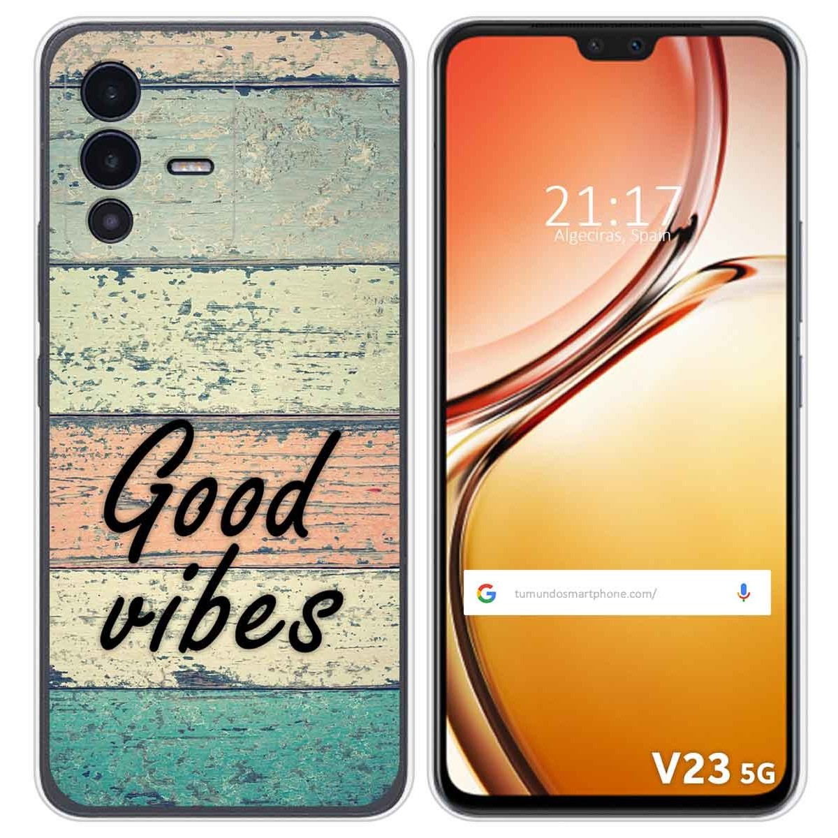 Funda Silicona para Vivo V23 5G diseño Madera 01 Dibujos