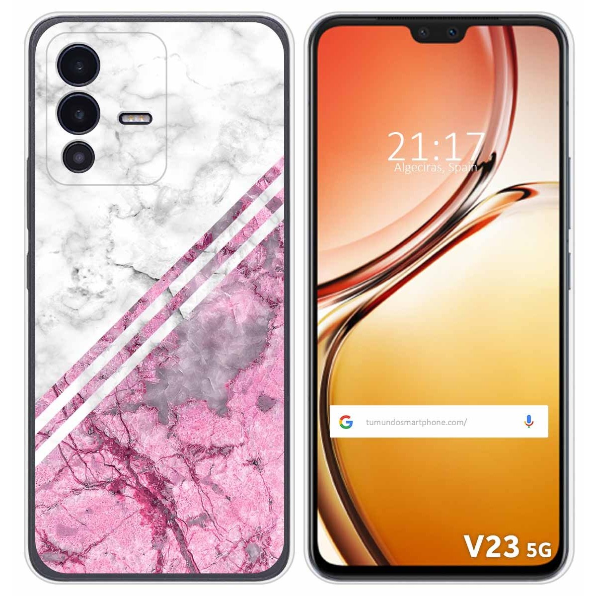 Funda Silicona para Vivo V23 5G diseño Mármol 03 Dibujos