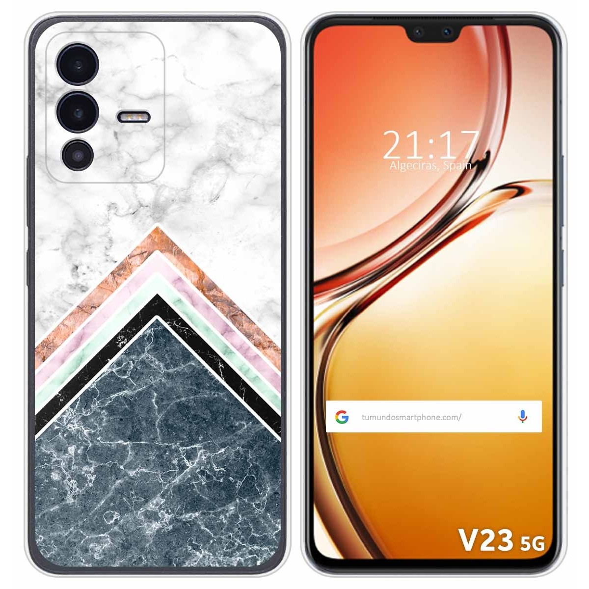 Funda Silicona para Vivo V23 5G diseño Mármol 05 Dibujos