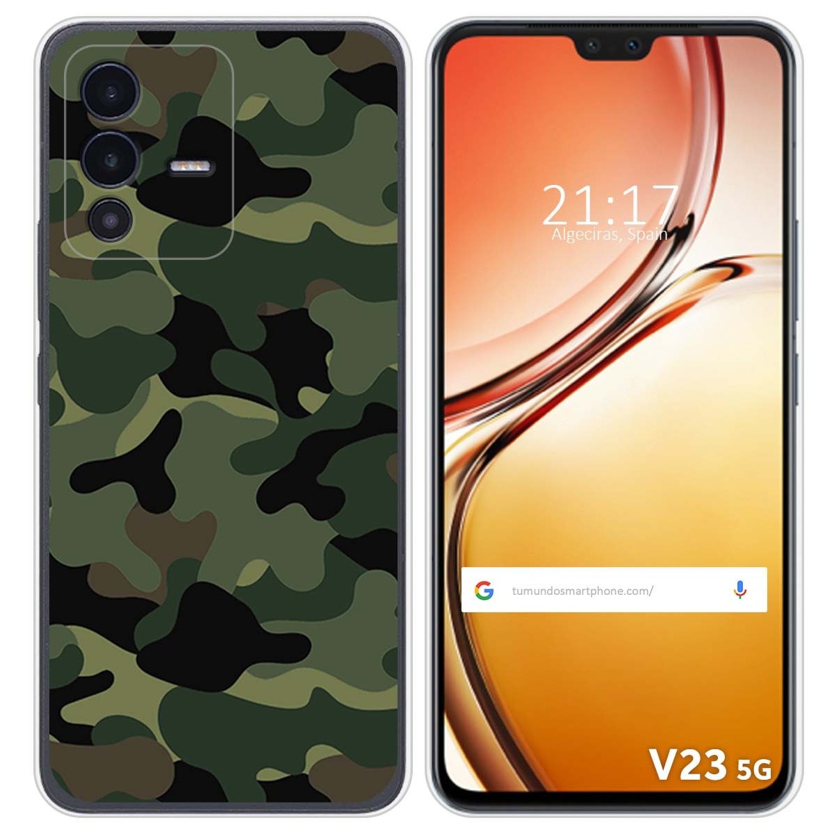 Funda Silicona para Vivo V23 5G diseño Camuflaje Dibujos