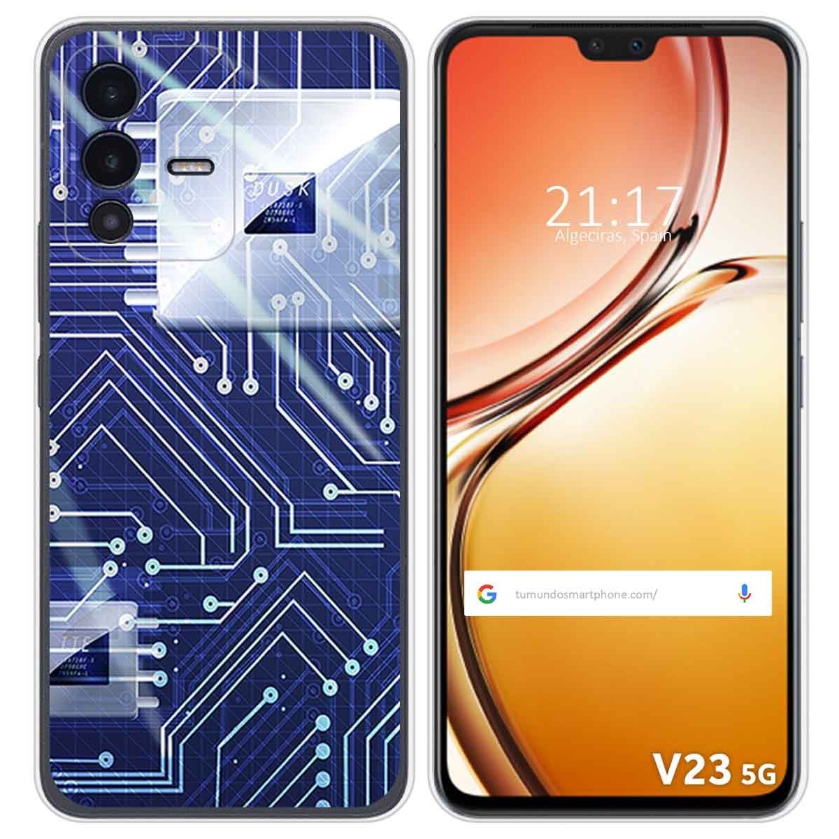 Funda Silicona para Vivo V23 5G diseño Circuito Dibujos