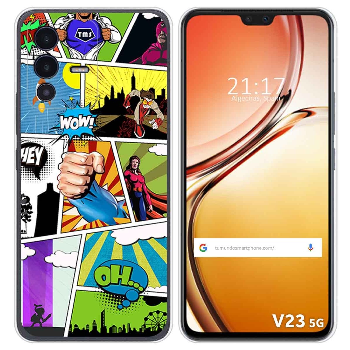 Funda Silicona para Vivo V23 5G diseño Comic Dibujos