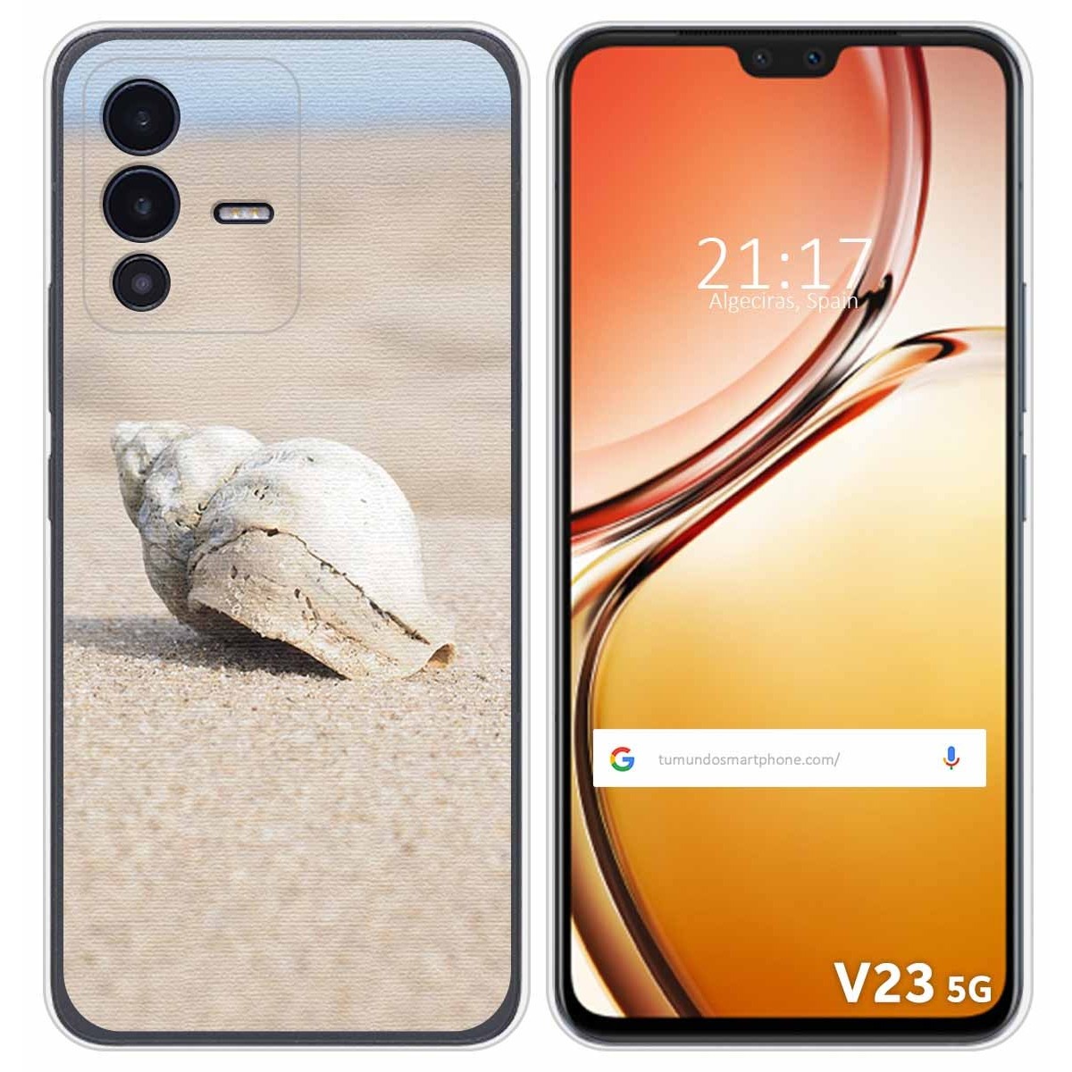 Funda Silicona para Vivo V23 5G diseño Concha Dibujos