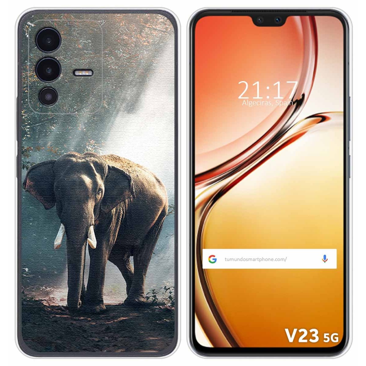 Funda Silicona para Vivo V23 5G diseño Elefante Dibujos